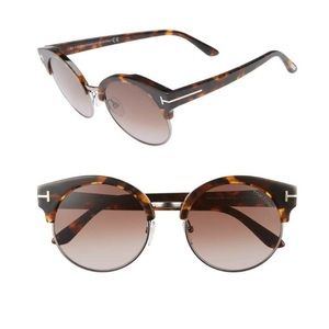 TOM FORD Alissa Cat Eye Round 54mm Sunglasses
